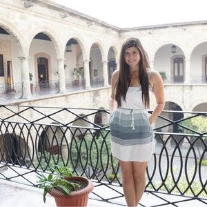 STRIP MINI WRAP DRESS WITH POCKETS